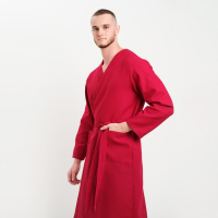 Халат мужской вафельный запашной, цвет вишня, размер 54, 160гр/м Халат мужской вафельный запашной, цвет вишня, размер 54, 160гр/м