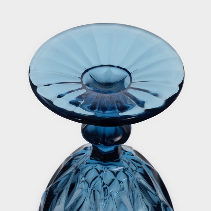 Набор бокалов для вина из стекла Magistro &laquo;Круиз&raquo;, 250 мл, 8&times;15,3 см, 6 шт, цвет синий