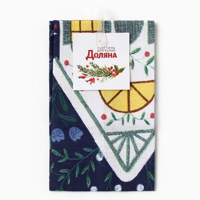 Новый год. Полотенце Доляна "Новогодняя сказка" 28х46 см, 100% хл, рогожка 164 г/м2