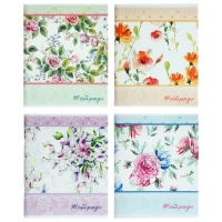 Комплект тетрадей из 4 штук, 96 листов в клетку Calligrata "Цветы-2", обложка мелованный картон, блок №2, белизна 75% (серые листы) Комплект тетрадей из 4 штук, 96 листов в клетку Calligrata "Цветы-2", обложка мелованный картон, блок №2, белизна 75% (серые листы)