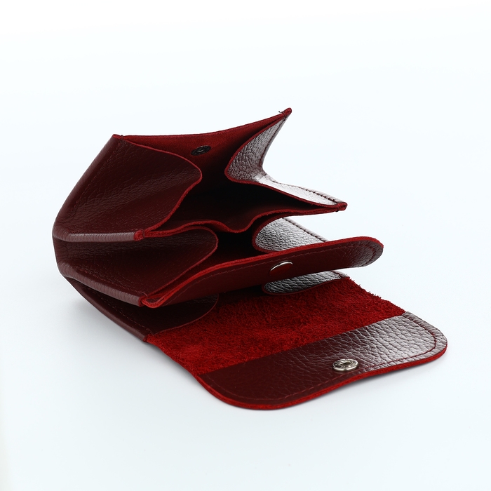 Монетница на кнопке, TEXTURA, цвет бордовый Монетница на кнопке, TEXTURA, цвет бордовый