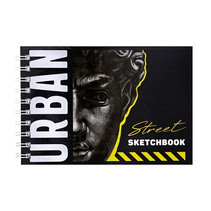 Скетчбук А5, 80 листов на гребне по короткой стороне Скетчбук А5, 80 листов на гребне по короткой стороне "Графика", твёрдая обложка, блок 100 г/м²