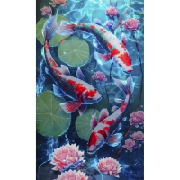 Картина по номерам панно &laquo;Красивые карпы&raquo;, 30 х 50 см