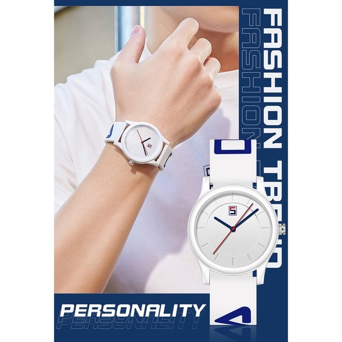 Часы наручные, d-4.2 см, водонепроницаемые, ремешок силикон, белые Часы наручные, d-4.2 см, водонепроницаемые, ремешок силикон, белые