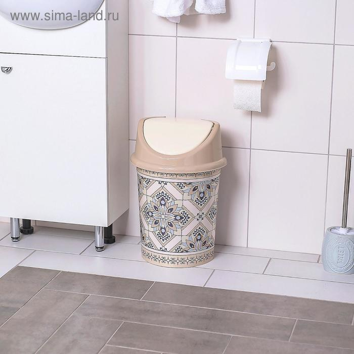 Ведро с плавающей крышкой &laquo;Мозаика&raquo; 14 л, декор