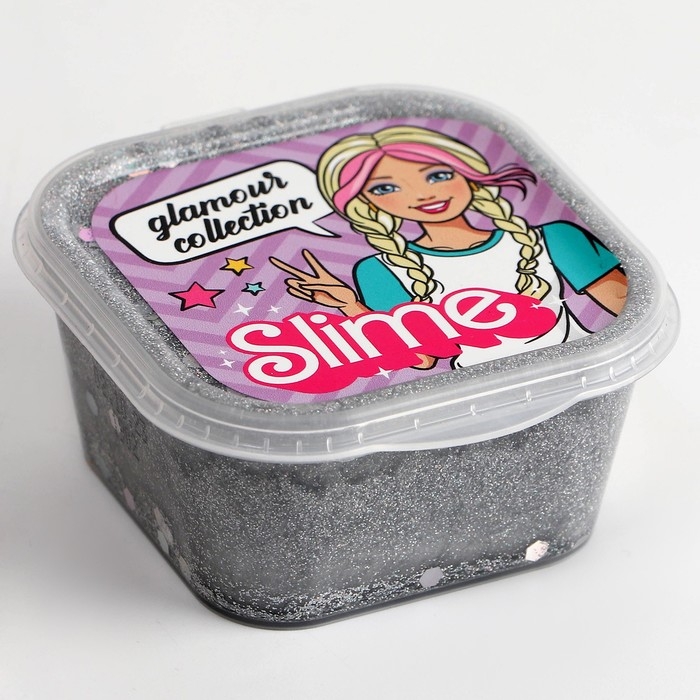 Слайм Glamour collection, серебряный с блёстками Слайм Glamour collection, серебряный с блёстками