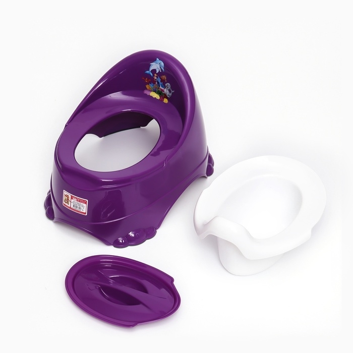 Горшок детский антискользящий «Бэйби-Комфорт» с крышкой, съёмная чаша, цвет фиолетовый Горшок детский антискользящий «Бэйби-Комфорт» с крышкой, съёмная чаша, цвет фиолетовый