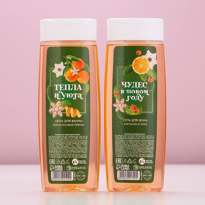 Подарочный набор косметики &laquo;Сказочного Нового Года&raquo;, гель для душа и пена для ванны, 2 х 250 мл, ЧИСТОЕ СЧАСТЬЕ