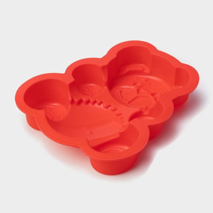 Форма для выпечки Доляна «Мишка», силикон, 17,5×15×3 см, цвет МИКС Форма для выпечки Доляна «Мишка», силикон, 17,5×15×3 см, цвет МИКС