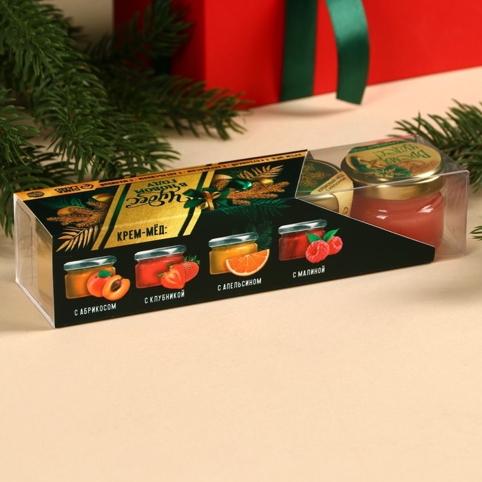 Подарочный набор: крем - мёд &laquo;Чудес&raquo;, вкус: клубника, абрикос, апельсин, малина, 120 г (4 шт. x 30 г).