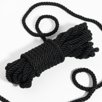Шнур витой, d = 8 мм, 10 &plusmn; 1 м, цвет чёрный