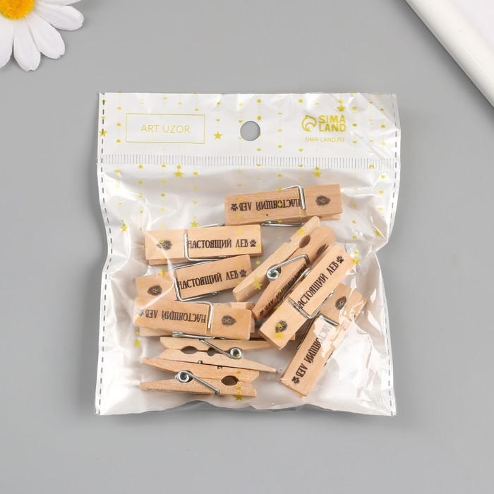 Декор для творчества дерево Декор для творчества дерево "Прищепка - Настоящий лев" набор 10 шт