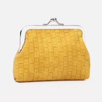 Кошелёк женский на фермуаре, цвет горчичный Кошелёк женский на фермуаре, цвет горчичный