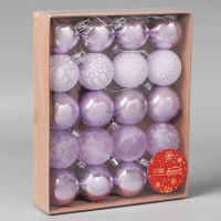 Набор шаров пластик d-4 см, 20 шт "Традиция" треск, сиреневый