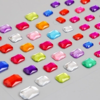 Наклейка пластик стразы "Прямоугольные разных размеров" МИКС 9х16,5 см