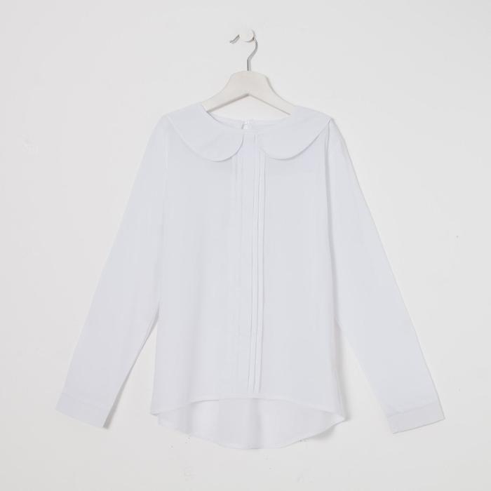 Школьная блузка для девочки, цвет белый, рост 146 см
