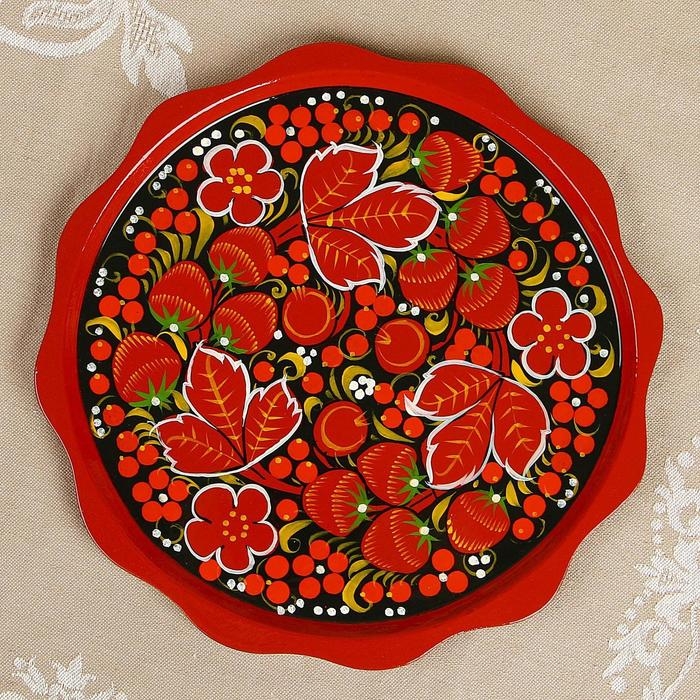 Тарелка «Фруктовая», D=23 см, хохлома, микс Тарелка «Фруктовая», D=23 см, хохлома, микс