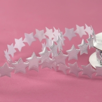 Новый год! Лента фигурная &laquo;Звёзды&raquo;, 15 мм, 9 &plusmn; 0,5 м, цвет серебряный