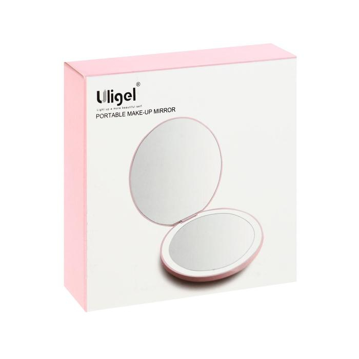 Зеркало KZ-02, подсветка, 9 × 9 × 0,7 см, 1 диод, от USB Зеркало KZ-02, подсветка, 9 × 9 × 0,7 см, 1 диод, от USB