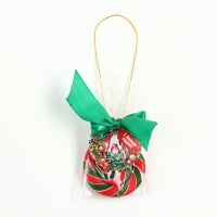 Леденец ёлочная игрушка диск "С новым годом" вкус вишня 30 г