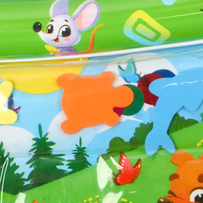 Акваковрик надувной развивающий водный коврик &laquo;Веселые Зверята&raquo;, 80х50 см, Крошка Я