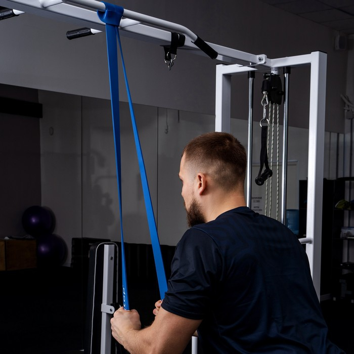 Эспандер ленточный многофункциональный ONLYTOP, 208х4,5х0,5 см, 17-54 кг, цвет синий Эспандер ленточный многофункциональный ONLYTOP, 208х4,5х0,5 см, 17-54 кг, цвет синий