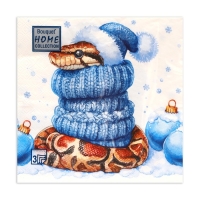 Новогодние салфетки бумажные Home Collection Сlassic &laquo;Новогодний питон&raquo;, 3 слоя, 33х33 см, 20 шт