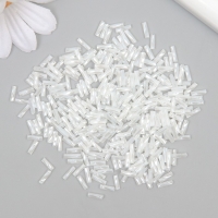 Бисер стекло 2х6 мм "Спиральные трубочки. Белый перламутр" 10 гр ≈300 шт Бисер стекло 2х6 мм "Спиральные трубочки. Белый перламутр" 10 гр ≈300 шт