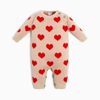 Комбинезон вязаный Крошка Я &laquo;Сердечки&raquo;, рост 74-80 см