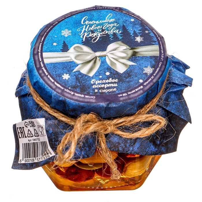 Ореховое ассорти в сосновом сиропе Ореховое ассорти в сосновом сиропе "С Новым годом!", варенье, 100 мл