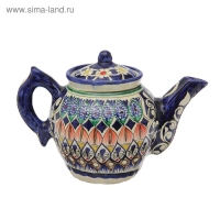 Чайник Риштанская Керамика "Узоры", 700 мл, синий Чайник Риштанская Керамика "Узоры", 700 мл, синий