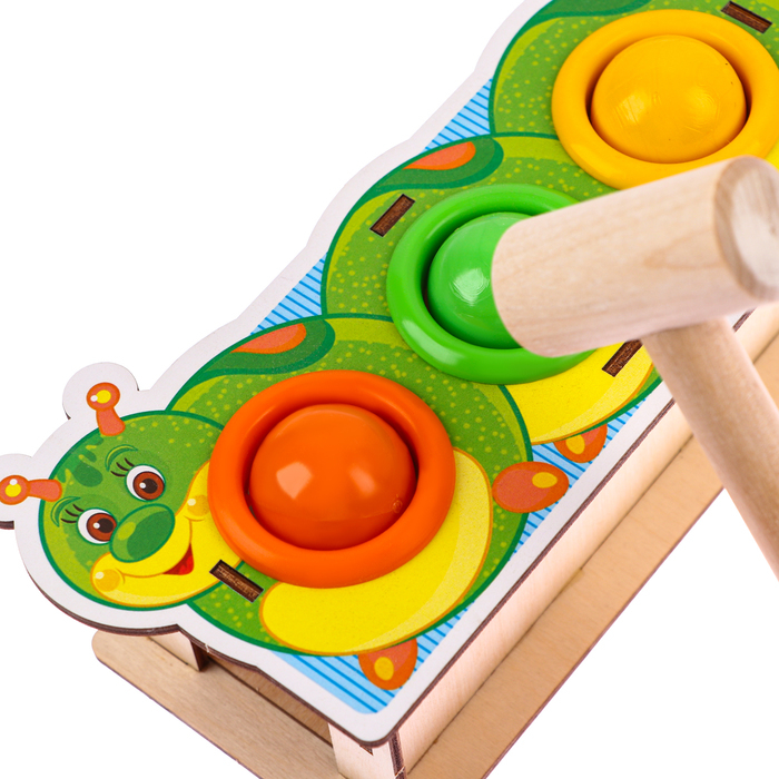 Стучалка-сортер &laquo;Гусеница&raquo;, с молотком, МИКС