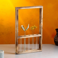 Кашпо деревянное 28&times;4.5&times;40 см с 5 колбами "Рамка Экстра", обжиг Дарим Красиво