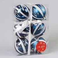 Набор шаров пластик d-7 см, 6 шт "Маскарад" синий Набор шаров пластик d-7 см, 6 шт "Маскарад" синий