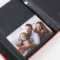 Фотоальбом на 200 фото 10х15 см "Классика" 2 золотых полоски МИКС кожзам 18х23х5,5 см