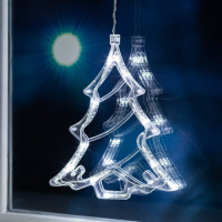 Гирлянда &laquo;Бахрома&raquo; 2.4 &times; 0.9 м с насадками &laquo;Ёлки&raquo;, IP20, прозрачная нить, 138 LED, свечение белое, 8 режимов, 220 В