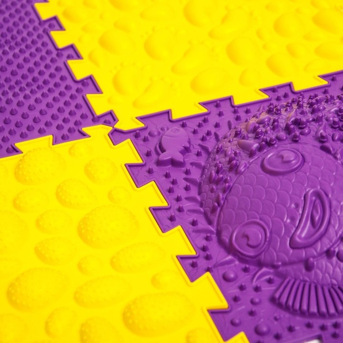 Модульный массажный коврик ОРТО ПАЗЛ &laquo;Ассорти&raquo;, 12 модулей, цвет МИКС