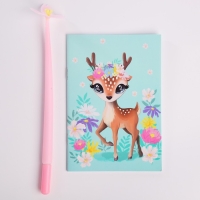 Подарочный набор для девочки &laquo;Оленёнок&raquo;, кошелёк, блокнот, ручка