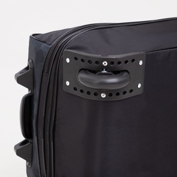 Чемодан малый 37 л (S), с расширением, сумка дорожная на молнии, цвет чёрный