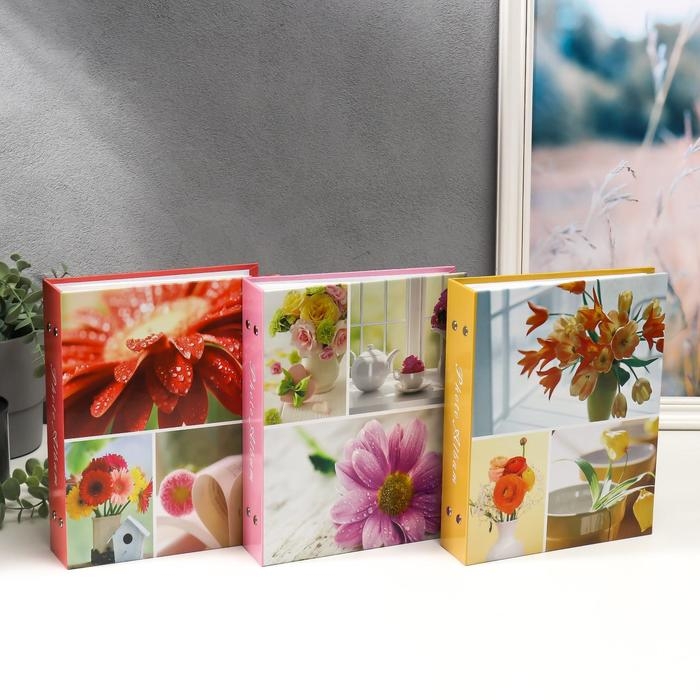 Фотоальбом на 200 фотографий "Букет-2" 10x15 см МИКС