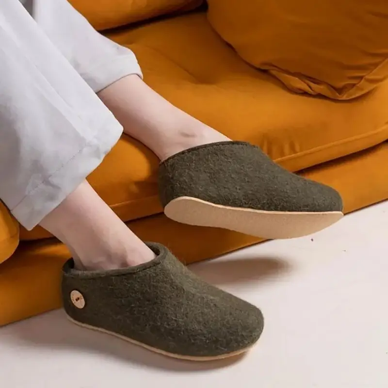 Домашние валенки Cant, зеленые (олива), размер 46