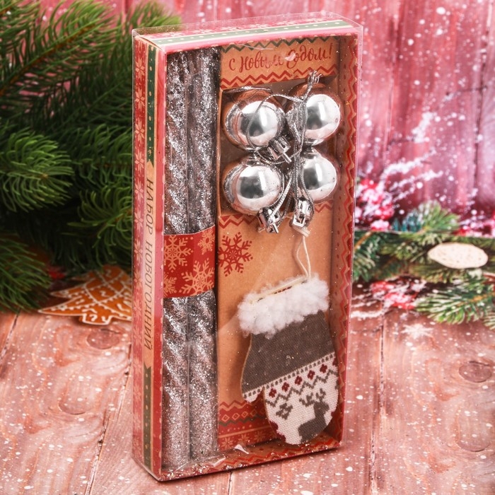 Новогодние витые свечи с декором «Удачного Нового года!», на Новый Год, набор Новогодние витые свечи с декором «Удачного Нового года!», на Новый Год, набор