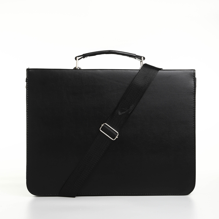 Сумка мужская деловая на клапане, цвет чёрный Сумка мужская деловая на клапане, цвет чёрный