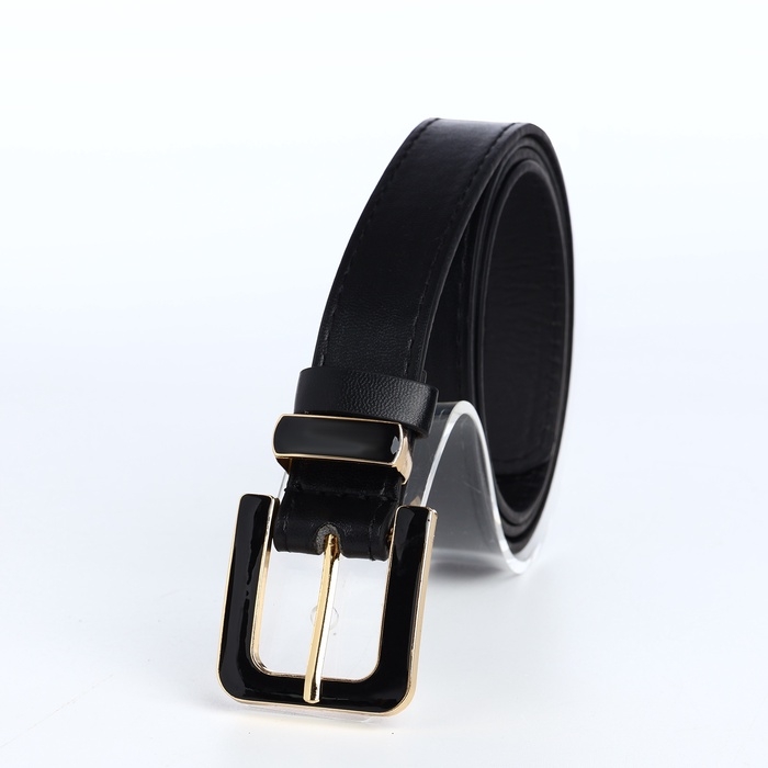 Ремень женский, ширина 2,3 см, пряжка металл, цвет чёрный Ремень женский, ширина 2,3 см, пряжка металл, цвет чёрный