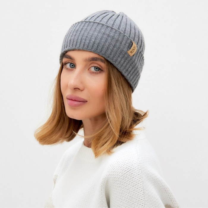 Шапка женская MINAKU Шапка женская MINAKU "Бини" цвет графит, размер 56-58
