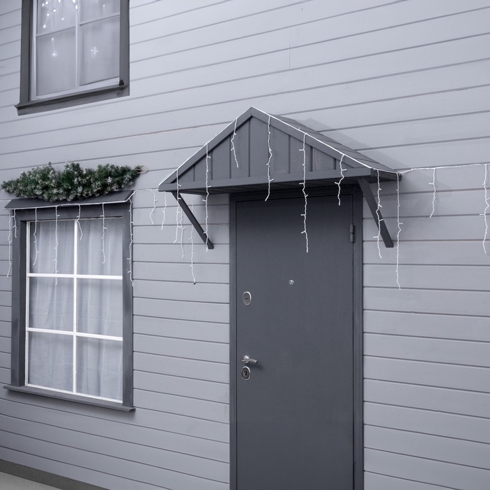 Гирлянда «Бахрома» 6 × 0.7 м, IP44, УМС, белая нить, 120 LED, свечение тёплое белое, 220 В Гирлянда «Бахрома» 6 × 0.7 м, IP44, УМС, белая нить, 120 LED, свечение тёплое белое, 220 В