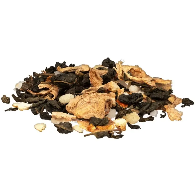 Чай &laquo;Сокочай&raquo;, зеленый с соком имбиря, с кусочками имбиря, апельсина и медом