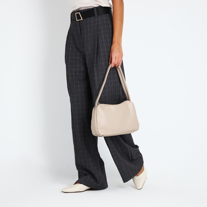 Сумка женская на молнии, цвет бежевый