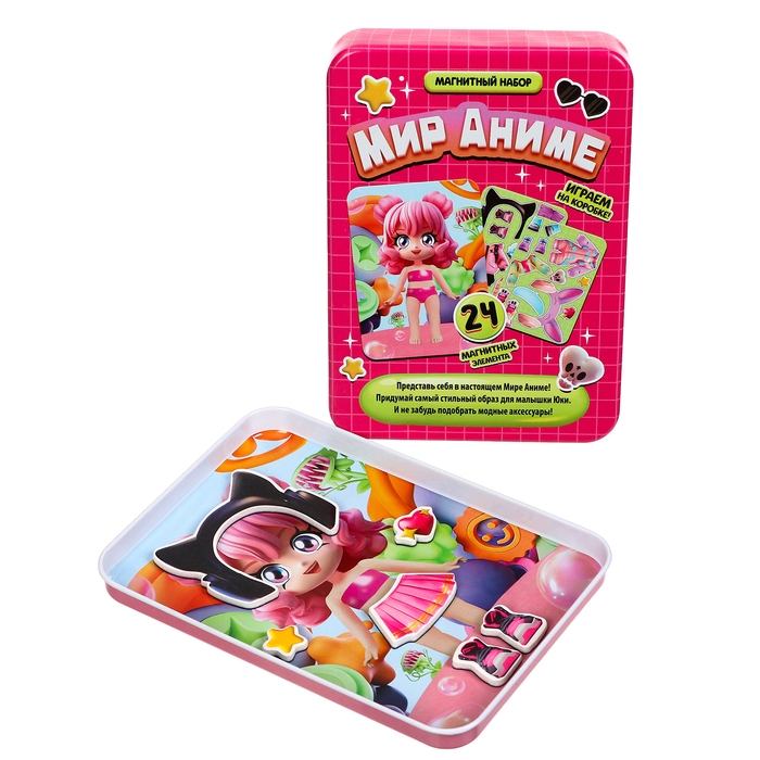Магнитный набор &laquo;Мир аниме&raquo;, в жестяной коробке
