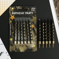 Свечи для торта &laquo;Birthday party&raquo;, 6 шт., 9 х 0,8 см